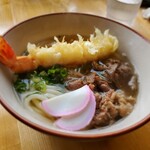 博多屋うどん - 料理写真:肉うどん(えび天トッピング)