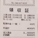 Udonkoubousanuki - ぴぽ320市役所前地下駐車場領収証
                        