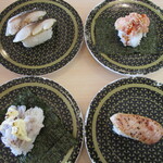 はま寿司 フォレストモール木津川店 - 炙りいかげそつつみ、みなみまぐろ中とろレアステーキ、炙りしめさば、とろたくユッケつつみ