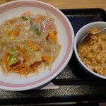 リンガーハット - 皿うどんsmall半&チャハン♪