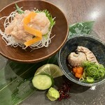 居酒屋 太河 - カワハギのお刺身と湯引き