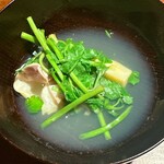 鈴田式 - 九十九里　蛤　静岡の筍　スッポンの出汁