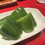 とり焼き 鶏料理 かしわ - 生ピーマン