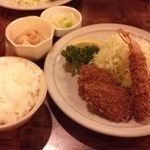 かつ泉 - お好みフライ定食（エビフライ・コロッケ・ヒレ一口かつ2個）