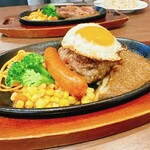 Suteki Miya - ハンバーグステーキ（ウインナー、目玉焼）