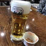 239445249 - 生ビール大とお通しの塩辛