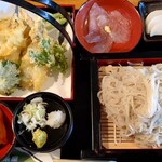 ひぬま茶屋 - 天ぷらせいろ【ハゼ】大盛＠1800円
