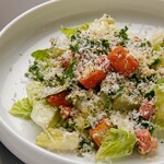 Caesar salad with romaine lettuce and kale