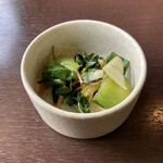 岩戸屋 - お通し　小松菜の和え物