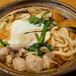 Henkotsu - 牛もつ、うどんを表出し。