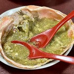 三国屋 - 越前ガニのミソに日本酒。濃厚なカニミソの旨みが凄い。