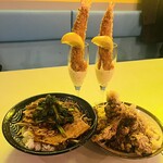 西口酒場ホームラン - 特大馬外エビフライ・二郎っぽいホームラン定食・黒 生姜焼きニラ飯