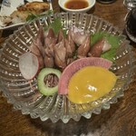 環翠 - 蛍イカ辛子酢味噌。日本酒5リットル飲める旨さ！