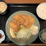 お食事処 大原 - '24/03/14 カキフライ(2)・アジフライ(2)定食（税込2,100円）