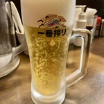 つけめん 豆天狗 - 生ビール(中)