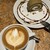 カフェ  レクセル - 料理写真:カフェラテとほうじ茶ロール