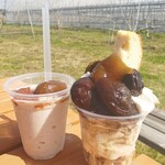 館山パイオニアファーム - いちじくシェイクといちじくパフェ(コンポート)