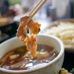 Takekuni Musashino Udon - 肉汁うどん　肉リフトアップ