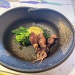 元美 - 料理写真:ホタルイカと菜の花の酢味噌掛け★★★