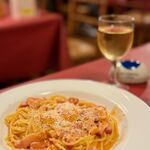 グラッチェガーデンズ - 料理写真:ダブルエッグのトマトカルボナーラ　769円