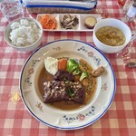 花・ふらんす食堂やまもと - 定食：牛ハラミ肉のステーキ、エシャロットソース(\2,000)