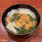 千陽 - バフン海胆と早掘り筍と和布蕪の温麺
