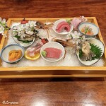 千陽 本店 - バフン海胆､天然本鮪のトロ､喜知次の焼霜､ボタン海老､北寄貝