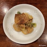 千陽 - 真魚鰹の衣揚げと筍､蕗の薹､楤ノ芽の素揚げ