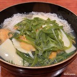 千陽 - バフン海胆と早掘り筍と和布蕪の温麺