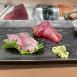 Tsukiji Sushi Take - 鯵とかつお