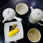 土橋園 - すいーとぽてと・羊羹(小豆・抹茶)の煎茶セット