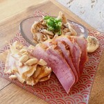 Assorted Okinawan pork snack trio