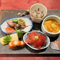 霞町三◯一ノ一 - 春らしい前菜盛り