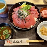 藤左エ門 - 生マグロ丼セット ¥1,200 + ごはん大盛 ¥60❗️