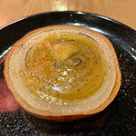 玉ねぎステーキ 海老みそバター