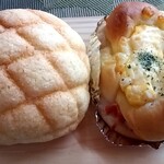 木の子 - ふっくらしっとりメロンパン！マヨネーズとベーコンのアクセントが美味いお惣菜パン♪