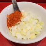 ラーメン二郎 - 待ってる間にカスタマイズ♪