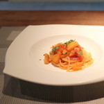 Cucina Italiana 東洞 - スパゲッティーニ パンチェッタと長芋のアラビアータ