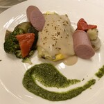 Restaurant Fanuan - この日は「キノコとスクランブルエッグ・カネロニ仕立て 島豚ソーセージ添え」を！