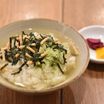 Eigyokuen Ochazuke（boiled rice with tea）(with pickles)
