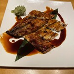 お福寿司 - 鰻の蒲焼　生わさび＋茎で職人技美味しかった！