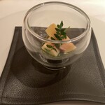 スリオラ - ボイルしたたけのこにパンチェッタを乗せた物