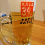 Yakitori Sankyuu - 生ビールはプレミアム・モルツ528円