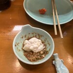 にしきや - フグ刺しの肝和えポン酢に、フグの白子入れて食べたら、最高！！！