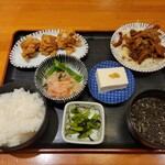 Taishuushokudou Tengu Daiho-Ru - 日替りランチ(豚肉の味噌炒め&鶏からみぞれポン酢・税込869円)