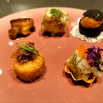 蓮 - 紹興酒、XO醤、うにく、炭、鮑