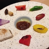 銀座米料亭 八代目儀兵衛 - 140131 お米のソースを京野菜に添えて