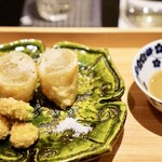 日本料理 晴山 - 松葉蟹とフカヒレの湯葉巻き　蟹の味噌酢