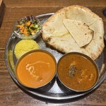 インド料理 ムンバイ - プレミアムカレー（チーズナンに変更、バターチキン、ブラックペッパーチキン）