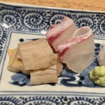 日本料理FUJI - (お造り)鯛と白ミル貝